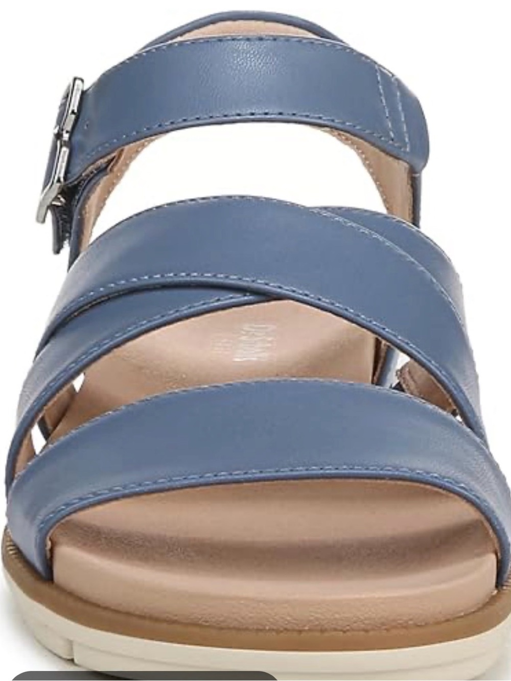 Dr. Scholl's Women's Timeless Life Flat Sandal in a Blue Horizon colorway 8.5